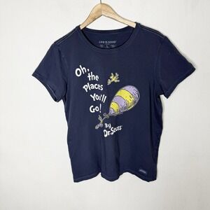 Life Is Good Oh The Places You'll Go Dr Seuss T-shirt Tee Shirt Women's Large